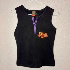 Sturgis Tanktop with Bejeweled Rose